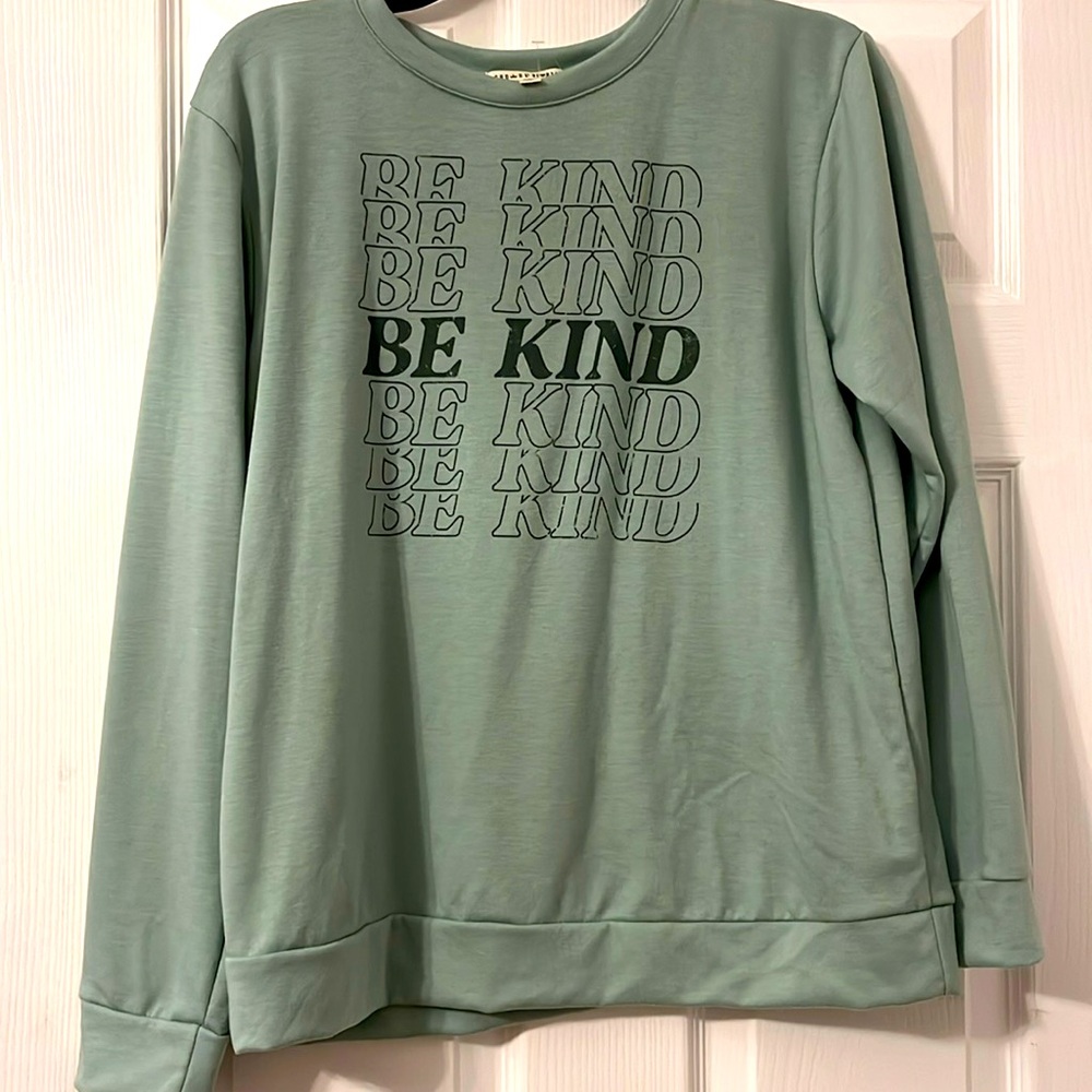 Long sleeve light sage green girls shirt size XXL